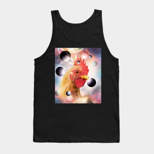 Cosmic Space Galaxy Chicken Face Tank Top